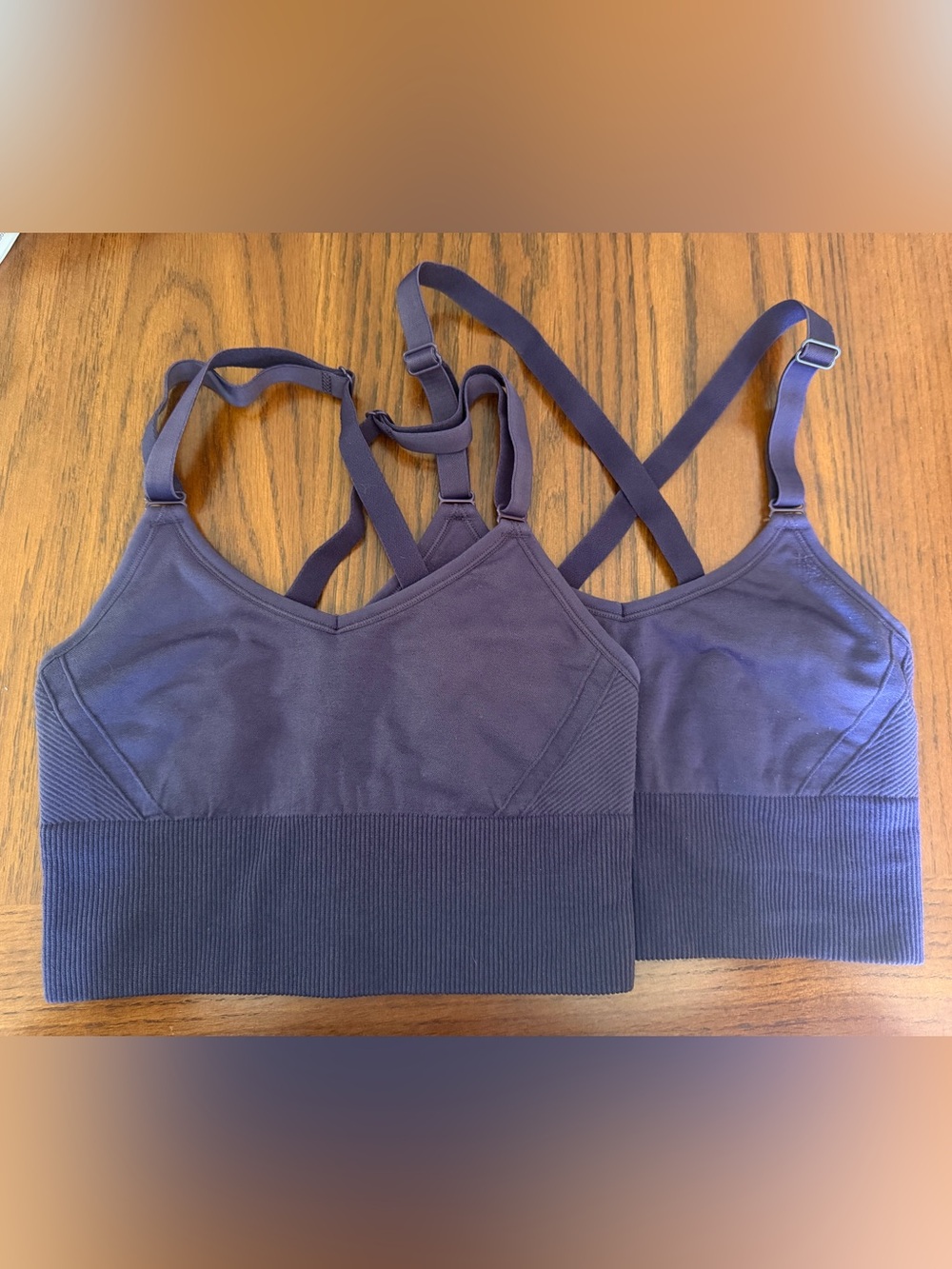 Set of 2 all in motion Purple Seamless Strappy Sports Bralette